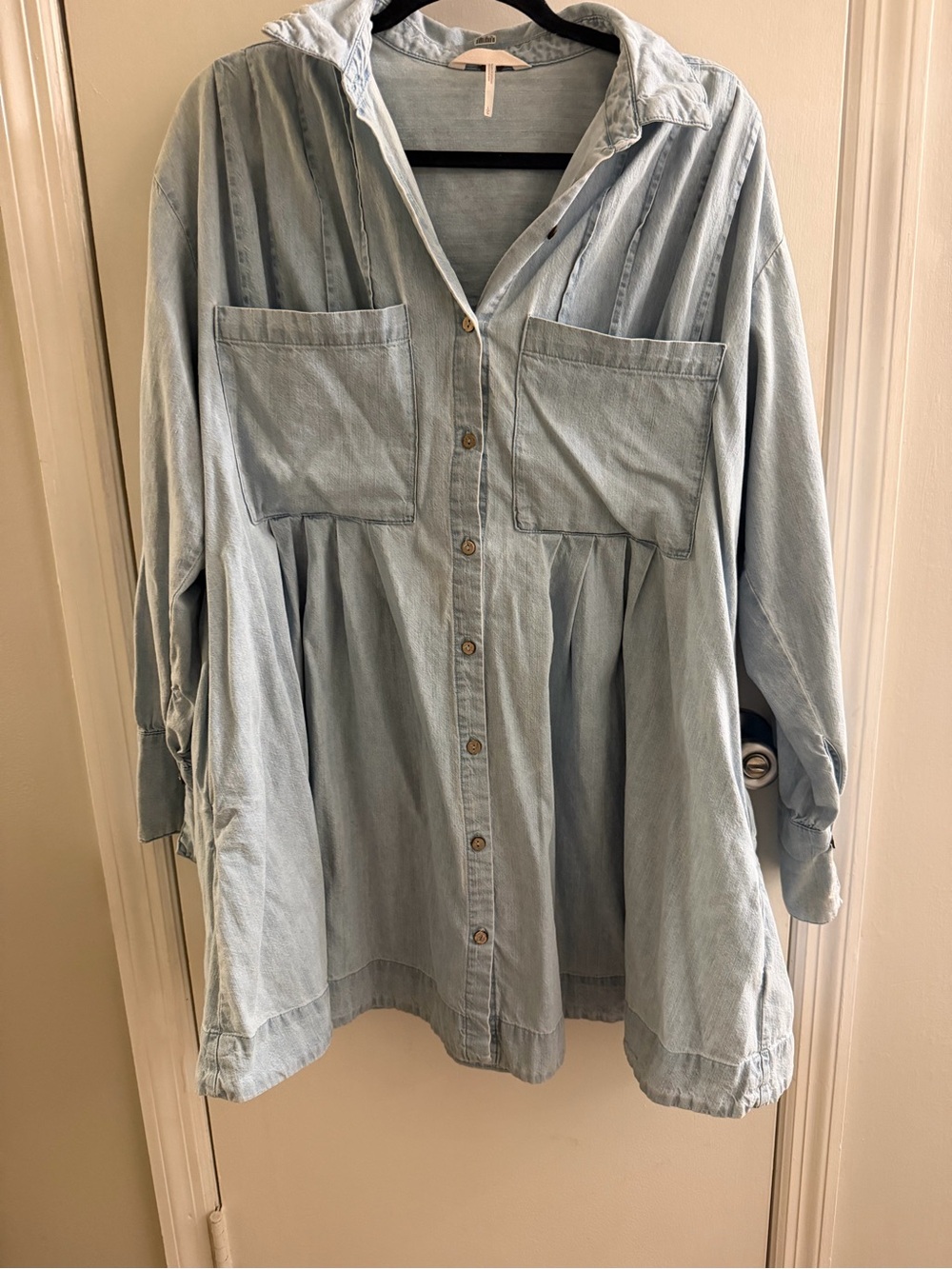Free People Denim Shirt Dress Swing Dress